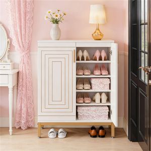 Large Storage Space 5-Storey Shoe Cabinet with Entrance Shoe Rack Living Room Storage Cabinet Space-Saving Design - Product Image 2