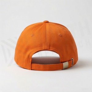 Casquette de baseball orange à 6 panneaux en coton, ajustée, unisexe, décontractée, couleur unie, taille adulte 58-60CM - Product Image 2