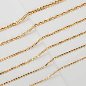 Collier chaîne curb en or 18 carats Murao Japon, unisexe, or jaune massif 18 carats, bijoux de haute qualité, chaîne à maillons classique, hommes femmes - Product Image 1