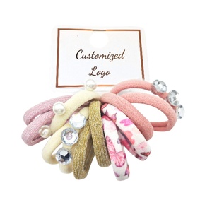 Lot de chouchous élastiques personnalisables avec logo pour queues de cheval pour filles, OEM ODM, élastiques colorés, tendance et mignons - Product Image 5