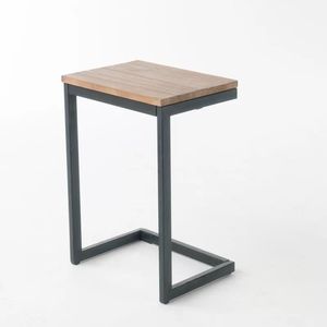 โต๊ะข้างเหล็กหน้าไม้สไตล์โมเดิร์น ดีไซน์เรียบหรู ฐานเหล็กและหน้าไม้ - Product Image 4