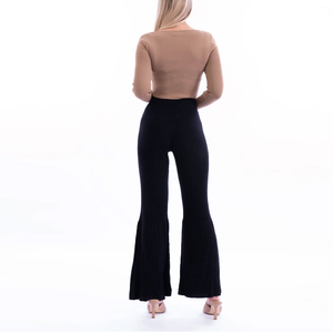 Pantalon évasé large en velours côtelé pour femme, écologique, séchage rapide, respirant, coupe oversize, idéal pour l'été et le jogging - Product Image 4