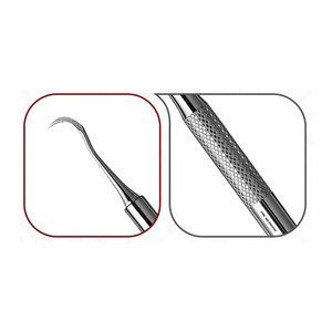 Instrument de détartrage dentaire, outil manuel parodontal professionnel en acier inoxydable, type faucille simple face, pour plaque et tartre - Product Image 6
