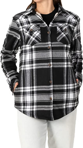 Camisa de Franela Gruesa de Forro Polar Sólido para Mujer, Casual, con Botones, Acolchada, Manga Larga, Negra, para Otoño, Todas las Estaciones, para Usar en Capas - Product Image 5