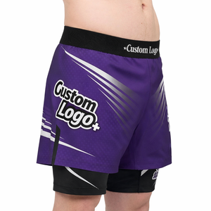 Premium MMA Fight <b>Shorts</b> Dual Layer Compression Breathable Lightweight 100% Polyester Training Gym Fightwear OEM Manufacturer - Product Image 5