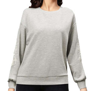 Sudadera con capucha de poliéster de alta calidad al por mayor, sudadera larga personalizada de otoño para mujer - Product Image 2