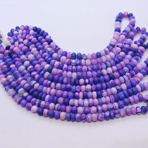 ลูกปัดโอปอลสีม่วงชมพูทรงกลมเรียบขนาด 7-7.5 มม. ลูกปัดพลอยโอปอลสีม่วงเรียบ โอปอลลาเวนเดอร์ธรรมชาติทรงกลมเรียบ - Product Image 1