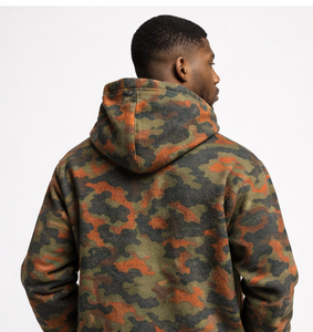 Veste à capuche zippée intégrale camouflage orange pour homme, de haute qualité et personnalisable, sweat-shirt à capuche en polaire camouflage pour unisexe - Product Image 4