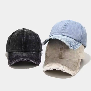 Casquette de baseball vintage personnalisée en jean vieilli, casquette de papa non structurée en coton délavé, ajustable, pour femmes et hommes, vente en gros - Product Image 5