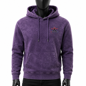 Sudadera con Capucha para Hombre, Lavado Ácido, Material de Felpa de Algodón Suave, Corte Holgado, Efecto Lavado, Bolsillo Canguro, Cómoda y Casual - Product Image 1