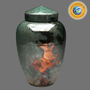 Adult Funeral Ash <b>Urn</b> – Handcrafted Blue Floral Keepsake Memorial <b>Large</b> Cremation <b>Urn</b> with Lid - Product Image 3