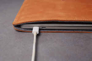 Funda para portátil duradera de cuero de grano completo, hecha a mano Vintage para trabajo de negocios, oficina y viaje, transporte de carga de viaje, para la Oficina - Product Image 6