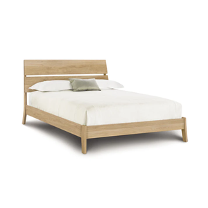 Lit double en bois finition cerisier traditionnel |   Lit plateforme à pieds écartés en gros Inde - Product Image 4