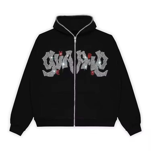 Sudadera con Cremallera y Pedrería para Hombre, Hecha con el Mejor Material, Ligera, Transpirable, Casual y Elegante - Product Image 1