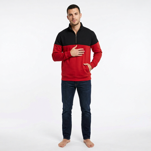 Sudadera con media cremallera al por mayor, de forro polar de 280 g/m², con estampado puff, estilo streetwear - Product Image 6