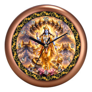 Modern Silent Quartz Personalized Printing Technique Lord Vishnu Wall Clock Spiritual Home Decor for <b>Easter</b> and Valentine's Day - Product Image 4
