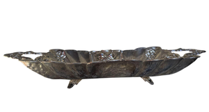 Plato de Servir Dorado de Aluminio con Diseño Clásico y Patrón Único, Textura Martillada a Mano, Excelente Regalo a Precio de Mayoreo - Product Image 2