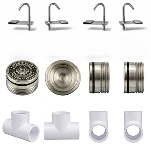 HYDROPLUS INTERNATIONAL Sistema de Kit de Conectores en T de PVC con Perno J Ajustable y Boquilla de Chorro de Precisión para Lavado de Paneles Solares en Techos, Acero Inoxidable SS304 - Product Image 5