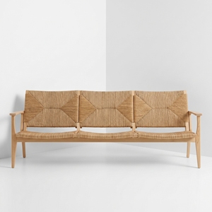 Fauteuil de salon 3 places en teck massif tressé à la main pour l'hôtellerie, les hôtels, les villas, les projets commerciaux, exportation Indonésie - Product Image 3