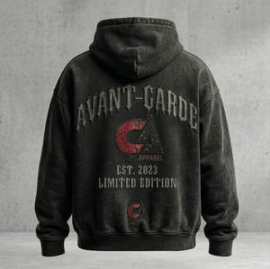 Sudadera con Capucha Oversize de Fabricación Personalizada para Hombre, con Lavado Ácido, Pedrería y Bordado Desgastado, de Felpa Francesa de Alto Gramaje, Estilo Streetwear - Product Image 2