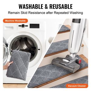 15 pz grigio antiscivolo per scale da interno 9 \ "x28 \" tappetini per scale morbide per cani per bambini-gradini in legno antiscivolo - Product Image 3