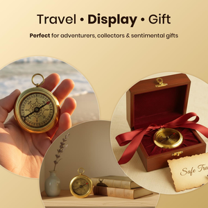 <b>Antique</b> Pocket <b>Compass</b> Navigation <b>Compass</b> with Directional Dial Nautical Travel <b>Compass</b> for Outdoor Hiking Camping Gift - Product Image 4
