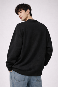 Pull en tricot épais unisexe surdimensionné, impression/logo personnalisé, jacquard, col rond, tricot d'automne, 100% acrylique, ODM, à carreaux - Product Image 4