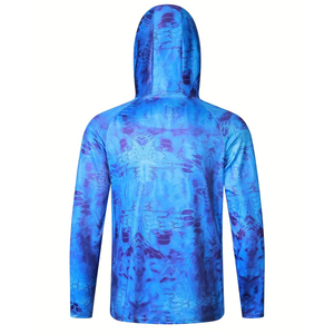 Hood Fishing Men Outdoor UPF 50+ Anti-UV Waterproof Windproof Breathable <b>Lightweight</b> Quick-Dry <b>Hoodie</b> Tops - Product Image 2