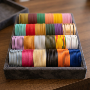 กล่องบรรจุชุดกำไลโลหะสีด้านหลากสี 24 ชิ้น สไตล์คลาสสิกสำหรับผู้หญิง พร้อมกล่องของขวัญ - Product Image 1