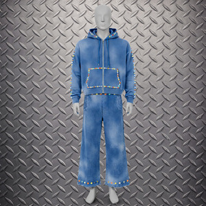 Sudadera con capucha unisex Ekin Impex Zip, estilo vintage, con efecto desgastado, bordada, lavada al ácido, decolorada por el sol, 100% algodón, térmica, para invierno, estilo chándal. - Product Image 1