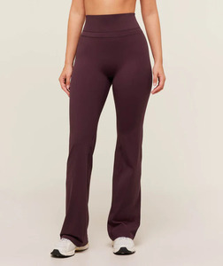 Custom Wholesale Premium Seamless Womens Fitness <b>Leggings</b> Breathable Knitted High Waist Sportswear Yoga Solid <b>Flared</b> Leg - Product Image 1