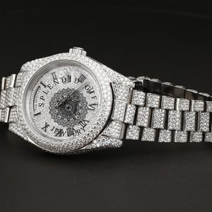 Reloj de Diamantes de Lujo Splendid Gift Jewelry, 28 mm, Moissanita/Brazalete de Plata, Cuarzo Analógico, Movimiento ETA, Esfera con Números Romanos, Zafiro - Product Image 6