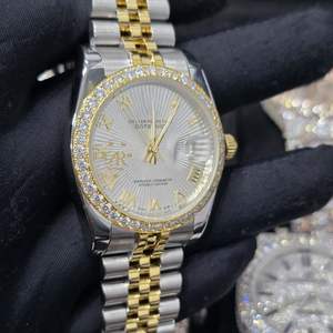 Premium Quality Mechanical Stainless Steel Bezel Luxury Customized Bust Down Hip Hop Moissanite <b>Diamond</b> Wrist <b>Watch</b> Unisex - Product Image 4