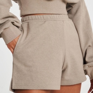 <b>Women</b> 2 Piece Hoodie <b>Shorts</b> Set Solid Color Casual Loose Fit Spandex Sweatshirt Pocket <b>Knee</b> <b>Length</b> Winter High Street Breathable - Product Image 4