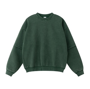 Oversized Hooded Sweatshirt Solid Color Drop Shoulder Long Sleeve Fleece Fabric Embroidered Winter Style Adult Women's Plus Size - Product Image 3