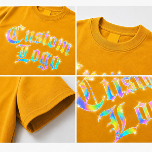 เสื้อยืดสตรีทแวร์ผู้ชายไซส์ใหญ่แบบสั่งทำ |   ผ้าเจอร์ซีย์ผ้าฝ้าย 100% |   รายละเอียดการสะท้อนแสงแบบพิมพ์ดิจิตอลลายรุ้ง |   แขนสั้น - Product Image 6
