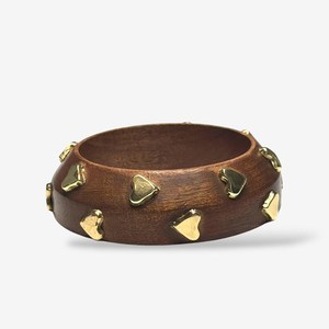 Bracelet manchette et jonc en bois faits à la main, bijoux artisanaux, design floral géométrique fantaisie vintage, cadeau décontracté et tendance pour femme - Product Image 1