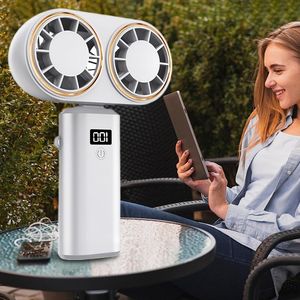 Ventilatore portatile leggero ricaricabile a 5 velocità con ventaglio elettrico da taschino Display digitale per Festival della palestra della scuola sportiva all'aperto - Product Image 6