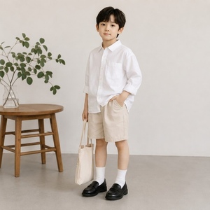 Shorts en lin pour garçons de style coréen, 55% lin, 45% coton, tissé, respirant, décontracté pour l'été - Product Image 4