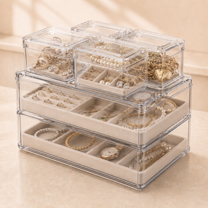 Clear Jewelry Organizer <b>Boxes</b> for Rings, Earrings, Necklaces, Bracelets & Precious Accessories - Product Image 1
