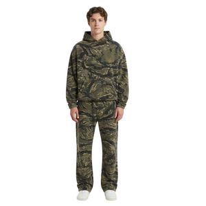 All Over Pattern French Terry <b>Men</b> Lounge Outfit Thick Pure Cotton All Day Casual Leopard Print Warm Cozy Sweatsuits <b>Sets</b> - Product Image 5
