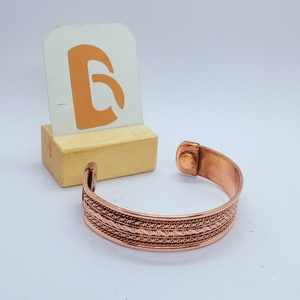 Vintage <b>Copper</b> Alloy Wrap Bracelet with Plant Pattern Unisex Jewelry Antique Finish Daily Gift - Product Image 3