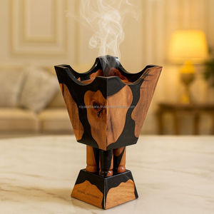 Luxury Handmade Resin <b>Wood</b> Bakhoor <b>Burner</b> Incense Holder <b>for</b> Arabic Oud Frankincense Ramadan Gift Home Decor Royal Artisans - Product Image 3