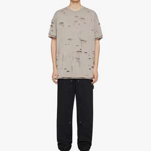 Camiseta Vintage para Hombre, Estilo Casual, Desgastada, Manga Corta, 100% Algodón Tejido, Ecológica, Transpirable, Personalizable - Product Image 4