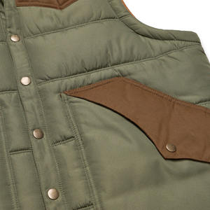 Gilet matelassé chaud d'hiver pour homme, col montant, poches zippées, imperméable, coupe-vent, motif uni, rembourrage épais - Product Image 5