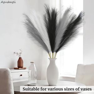 8 Piezas de Decoración de Hierba de Pampas Artificial Negra, 35 Tallos de Hierba de Pampas Artificial Esponjosos y Altos, Flor Blanca, Planta Artificial Grande - Product Image 4