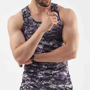 Débardeurs sans manches pour hommes 100% coton, coupe ajustée, pour l'entraînement décontracté et la gym, avec impression en relief, Été 2026 - Product Image 6