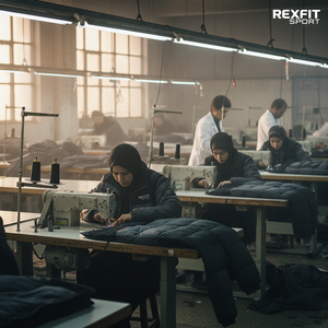 Veste d'hiver matelassée personnalisée RexFit Sports Premium, rembourrée de duvet, pour hommes et femmes, logo brodé, OEM ODM - Product Image 6