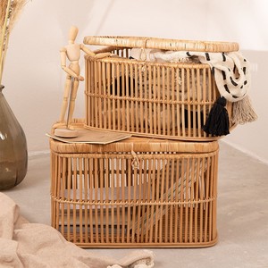 <b>Stackable</b> <b>storage</b> lidded <b>boxes</b> rattan cane trunk household box organiser chest hamper cheapest cost - Product Image 6