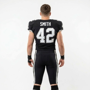Produit de premier rang, uniformes de football américain, imprimés par sublimation, devant court, respirant, écologique, unisexe, 100% polyester, adultes - Product Image 2